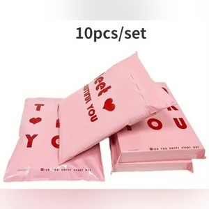 NIP 10 Pink Thank You Polymailer Bags